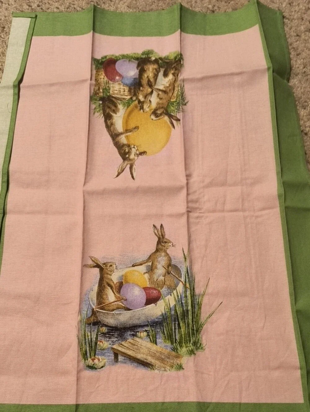 Williams Sonoma Easter Bunny Kitchen Towel Set of 2 Spring Vintage Discontinued
